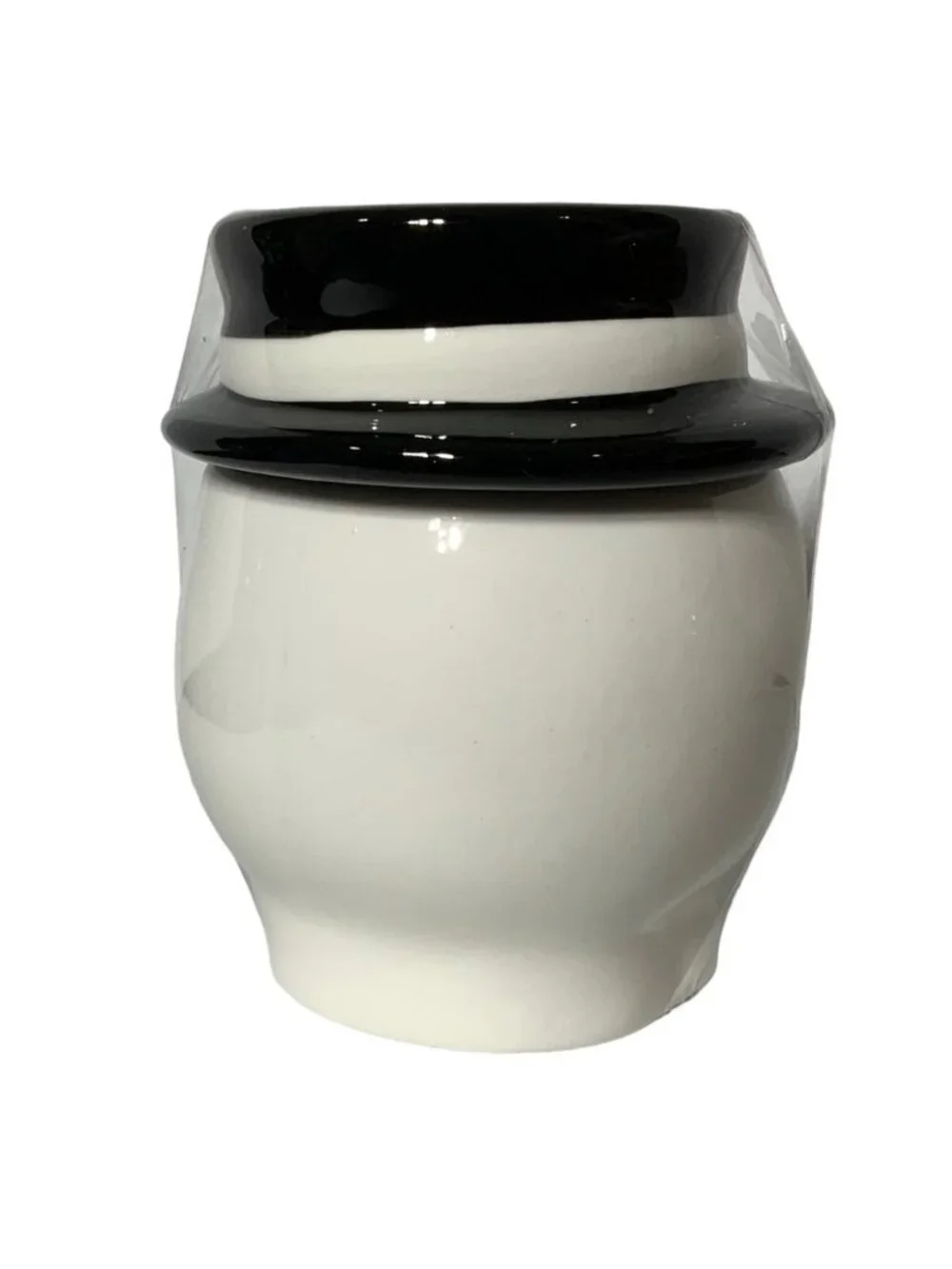 Canister Jar Sugar Skull Ceramic Hand Painted With Lid Colorful Multicolor White